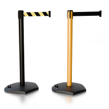 Outdoor Retractable Belt Safety Post, Rubber Base