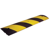 6ft Black Heavy Duty Rubber Speed Bump w/Yellow Reflective Stripes