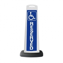 White Reflective Vertical Sign Panel w/Base Option - Handicap Reserved