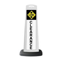Valet White Vertical Panel Low Clearance w/Reflective Sign P28
