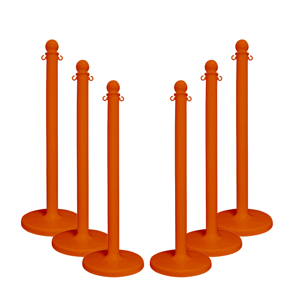 Traffic Control Medium Duty 40" Plastic Stanchion Post (Pack of 6)