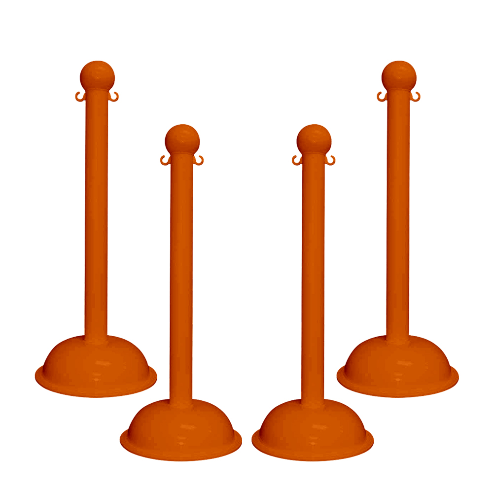 Traffic Control Heavy Duty 41" Plastic Stanchion Post (Pack of 4)