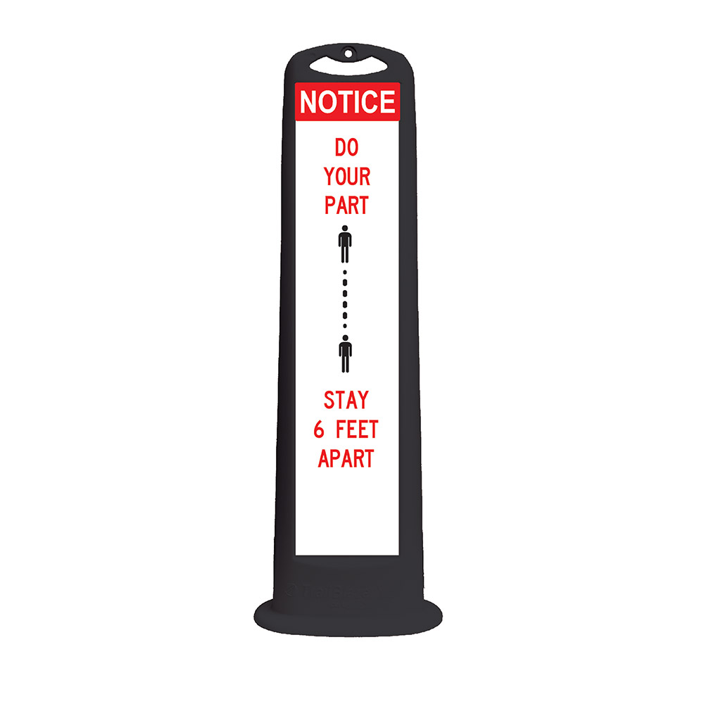 Trailblazer XL Black Vertical Panel - Notice Do Your Part 6 Feet Apart