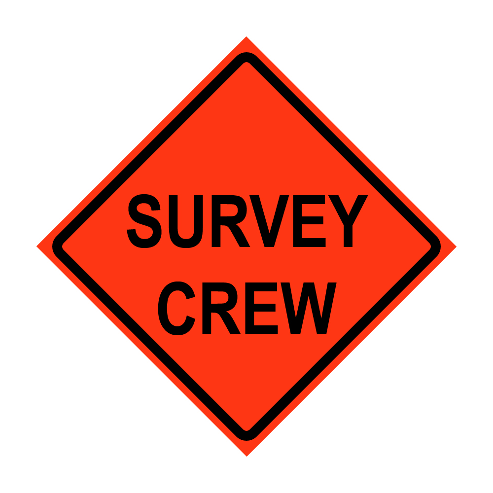 48" x 48" Roll Up Traffic Sign - Survey Crew