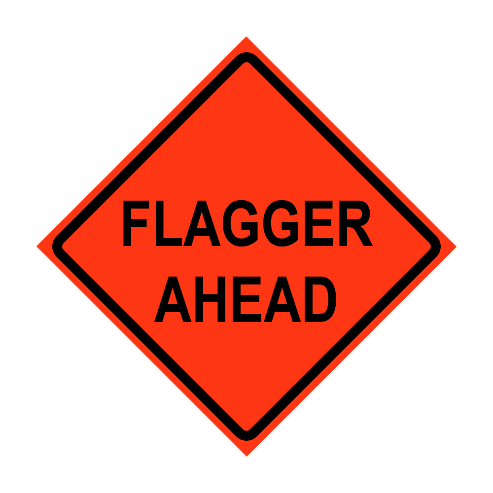 36" x 36" Roll Up Traffic Sign - Flagger Ahead