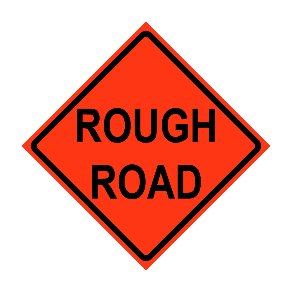 48" x 48" Roll Up Traffic Sign - Rough Road