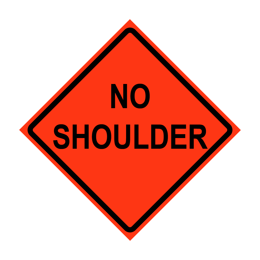 36" x 36" Roll Up Traffic Sign - No Shoulder
