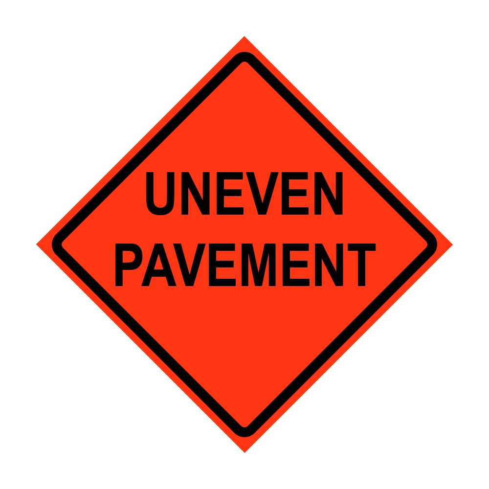 36" x 36" Roll Up Traffic Sign - Uneven Pavement