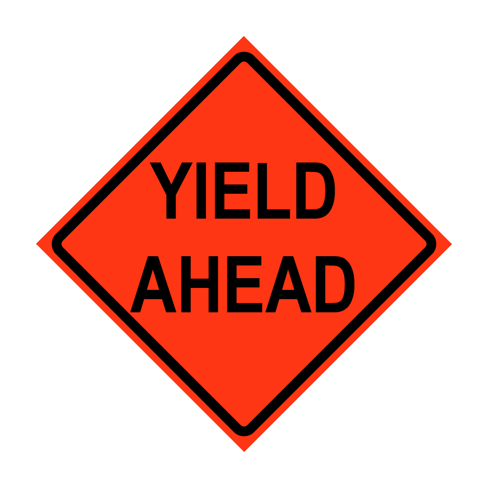 36" x 36" Roll Up Traffic Sign - Yield Ahead