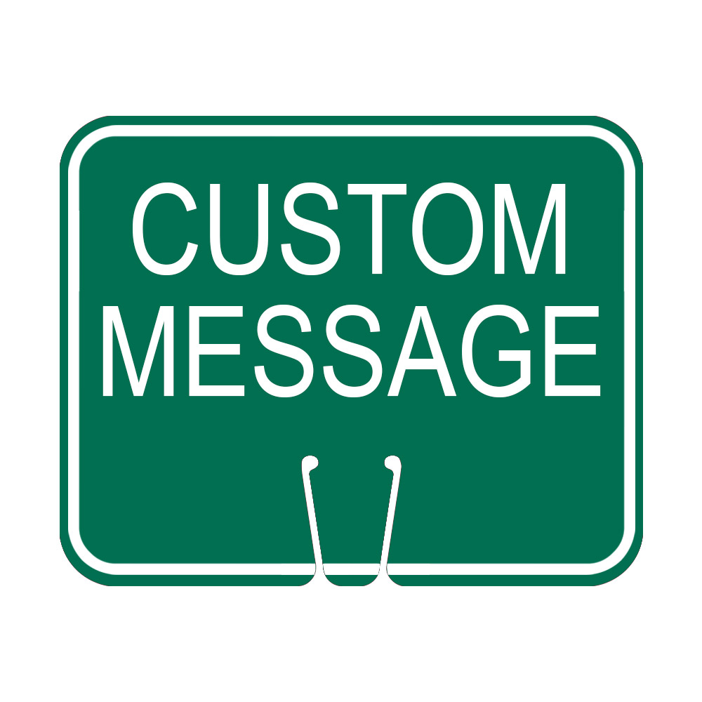 Traffic Cone Sign - CUSTOM MESSAGE (Green)