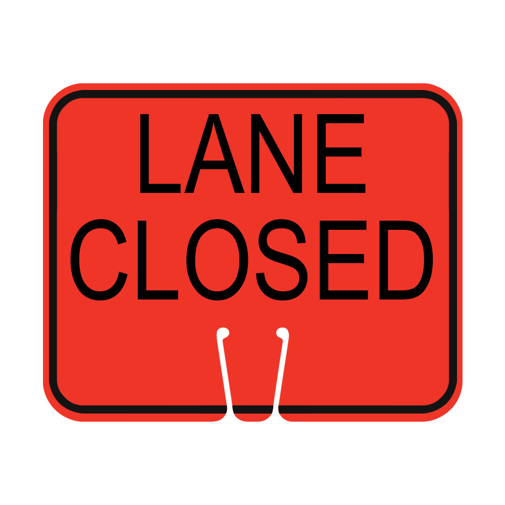 Traffic Cone Sign - LANE CLOSED