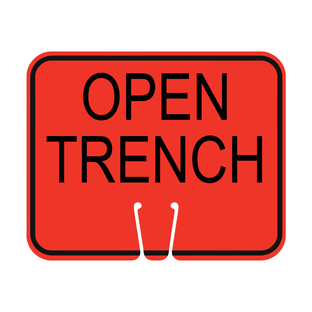 Traffic Cone Sign - OPEN TRENCH