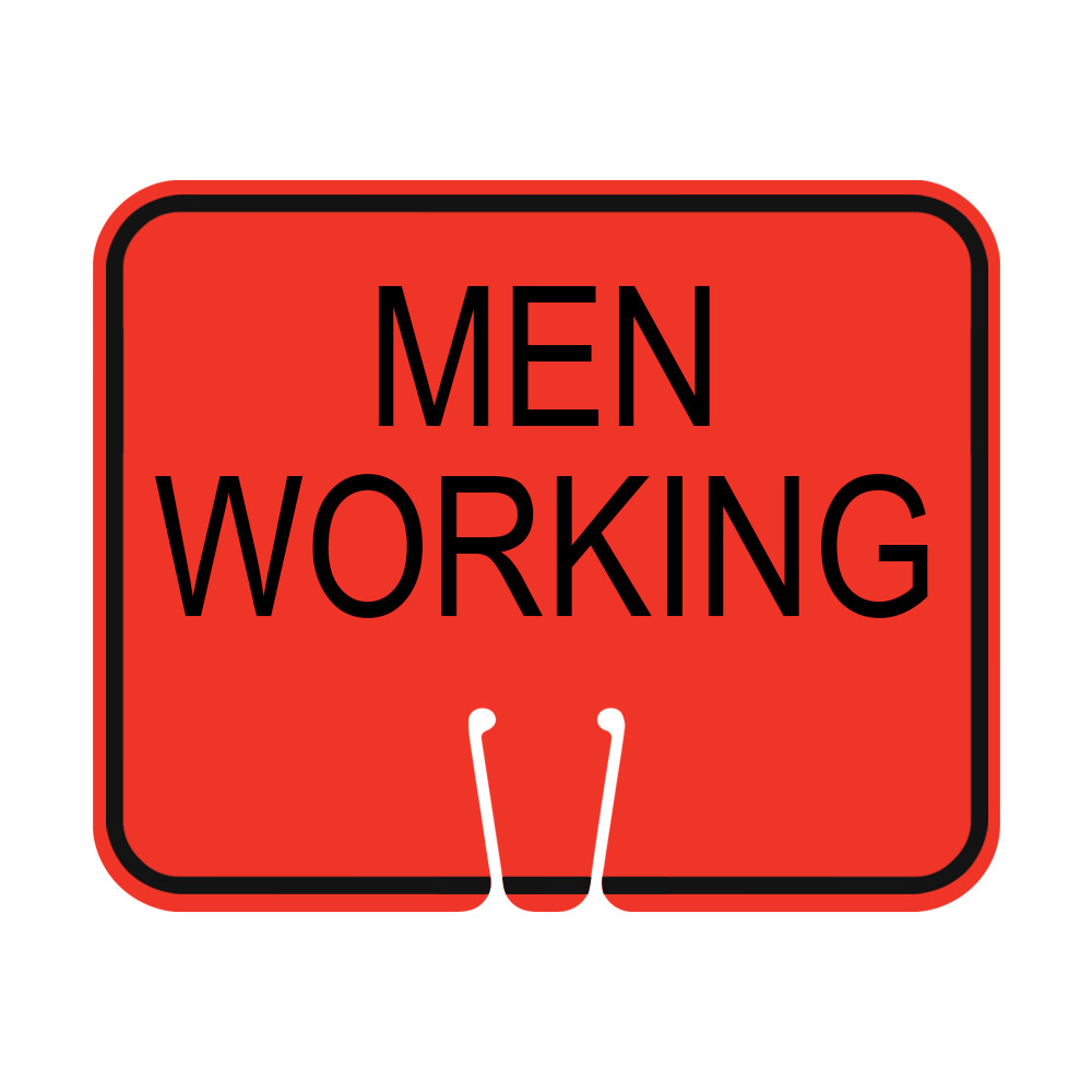 Traffic Cone Sign - MEN WORKING