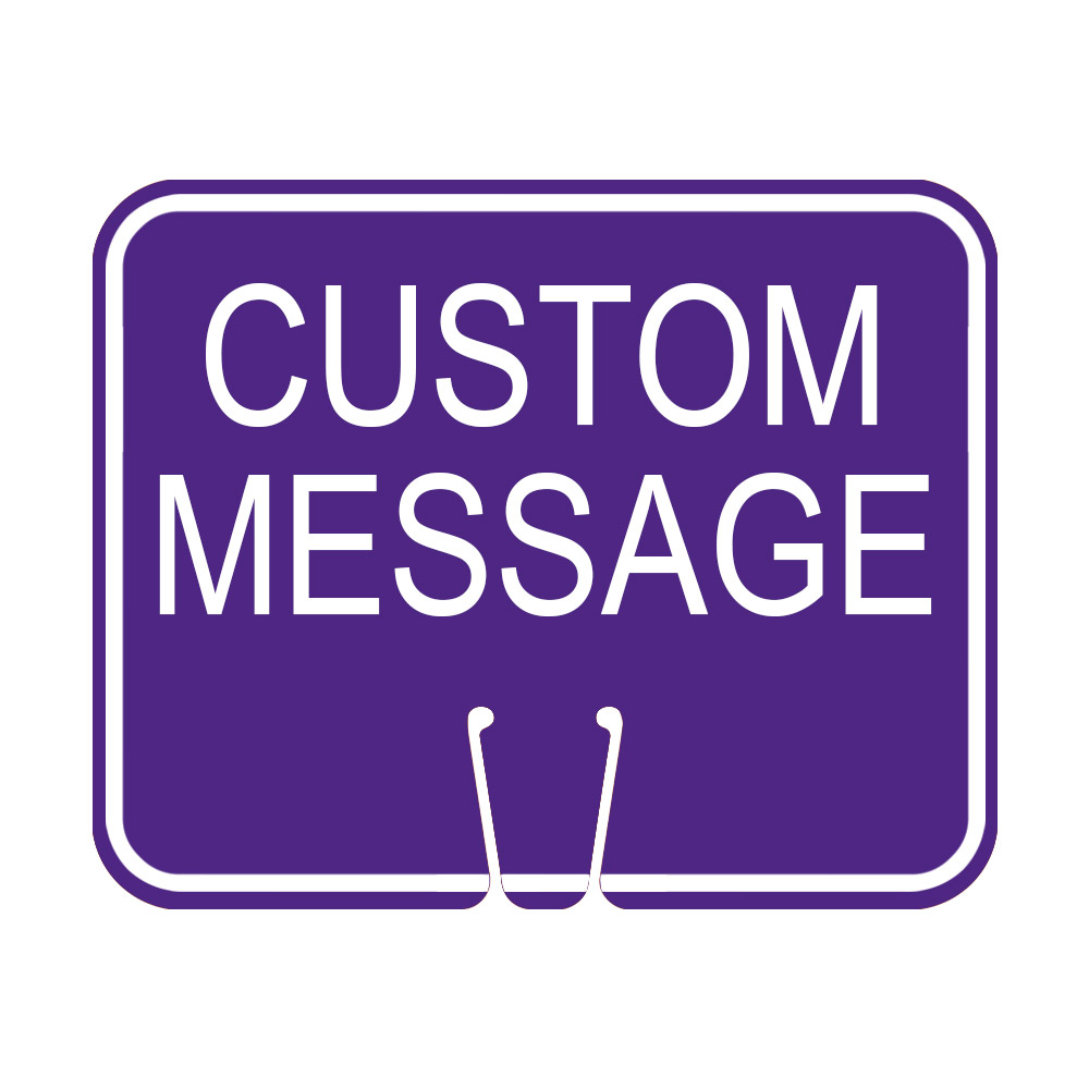 Traffic Cone Sign - CUSTOM MESSAGE (Purple)