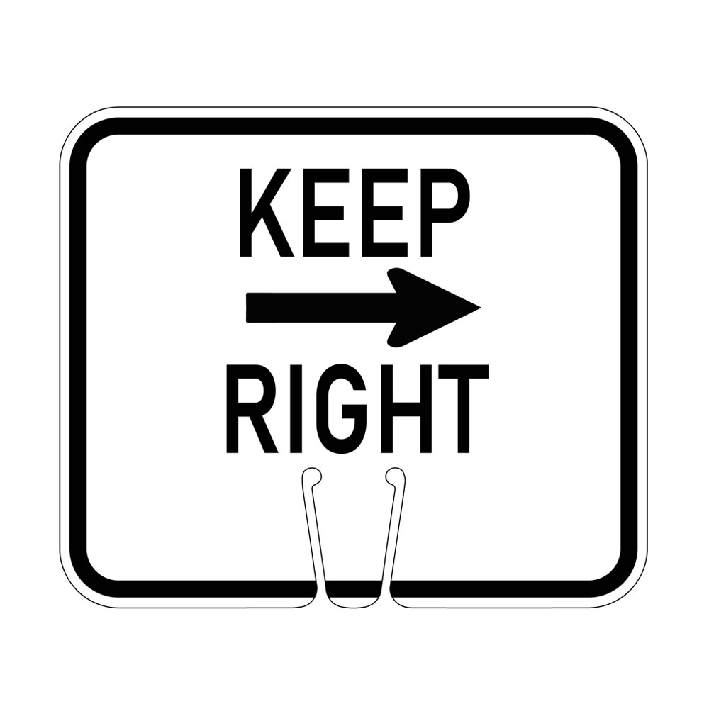 Traffic Cone Sign - KEEP RIGHT