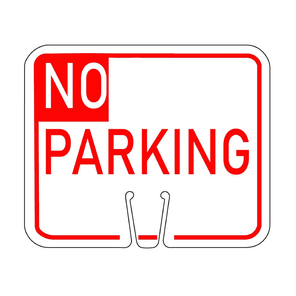 Traffic Cone Sign - NO PARKING (Red)