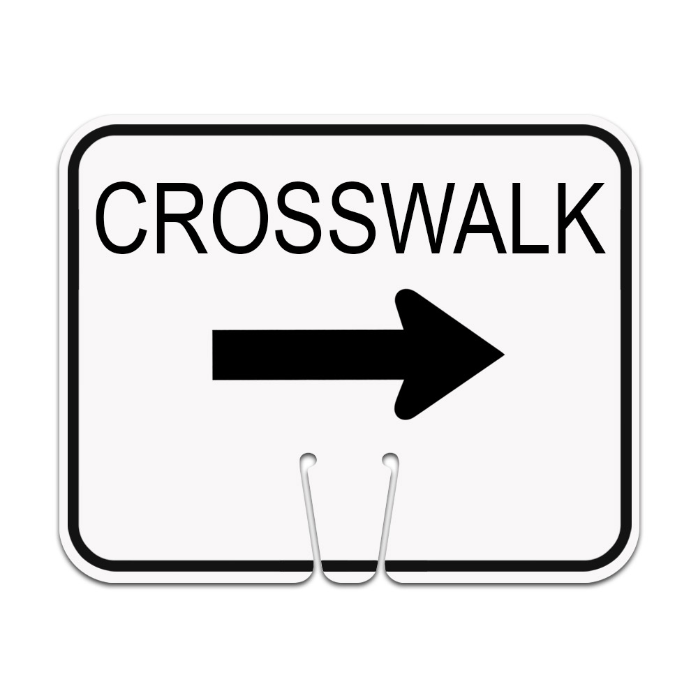 Traffic Cone Sign - RIGHT CROSSWALK