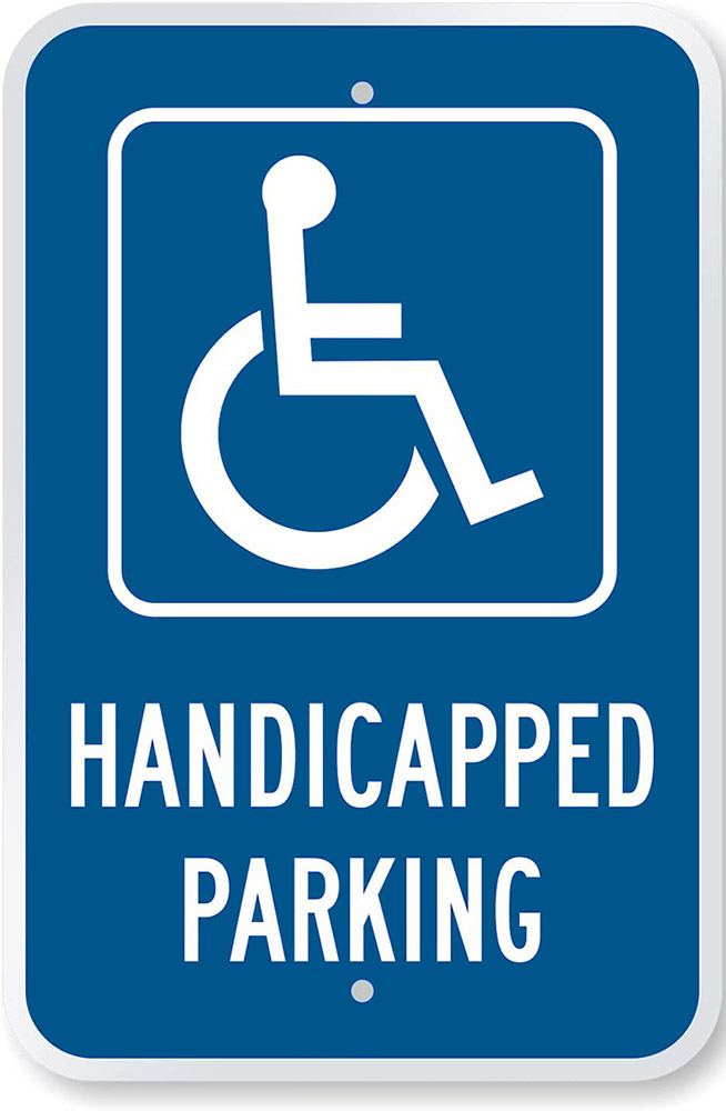Official ADA Handicapped Aluminum Sign w/Symbol