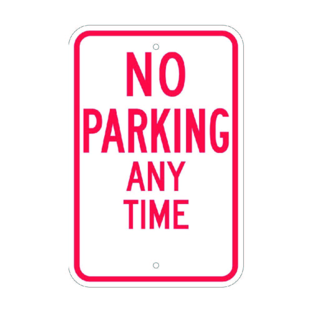 No Parking Or Standing METAL 12"x18" SIGN Red & White