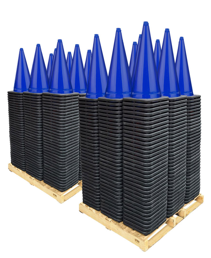 Two Pallets 28" Traffic Cones, 7 lb Base - Select Color