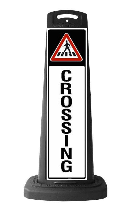Black Vertical Panel w/Reflective Pedestrian Crossing Sign