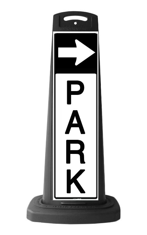 Black Reflective Vertical Panel w/Base Option - Park & Arrow