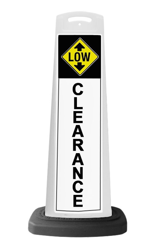 White Reflective Vertical Sign Panel w/Base Option - Low Clearance