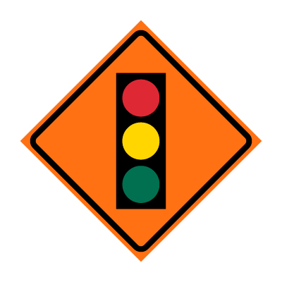48" x 48" Roll Up Traffic Sign - Traffic Signal Symbol