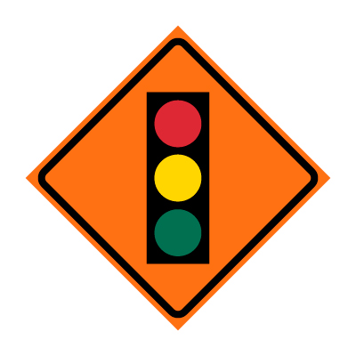 36" x 36" Roll Up Traffic Sign - Traffic Signal Symbol