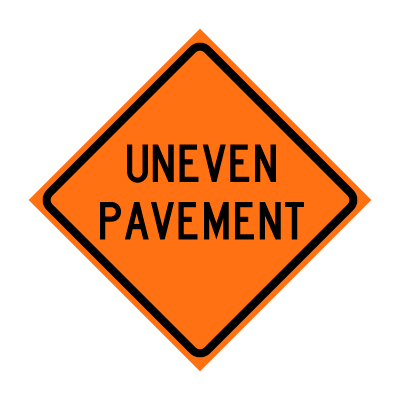 48" x 48" Roll Up Traffic Sign - Uneven Pavement