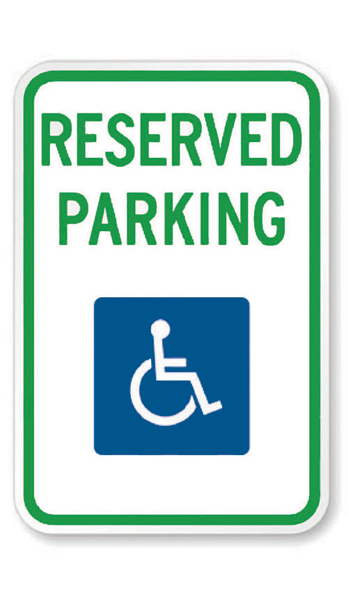 Official MUTCD Reserved Parking ADA Traffic Sign 12x18