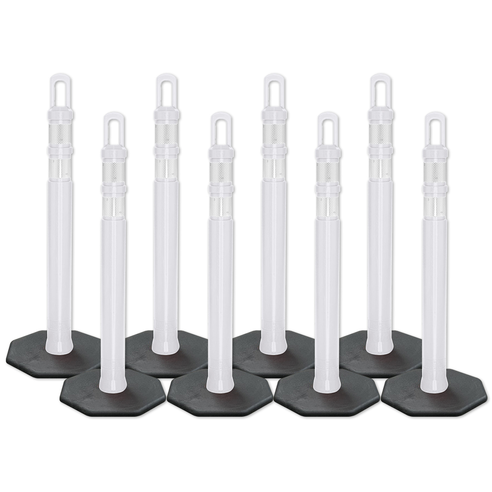 Arch-Looper Premium 42" White Delineator Post w/Base Pack of 400