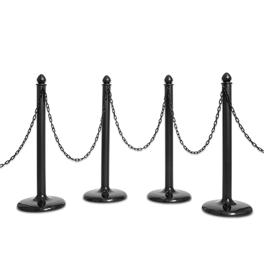 Plastic Stanchion Post and Chain Barrier Kit