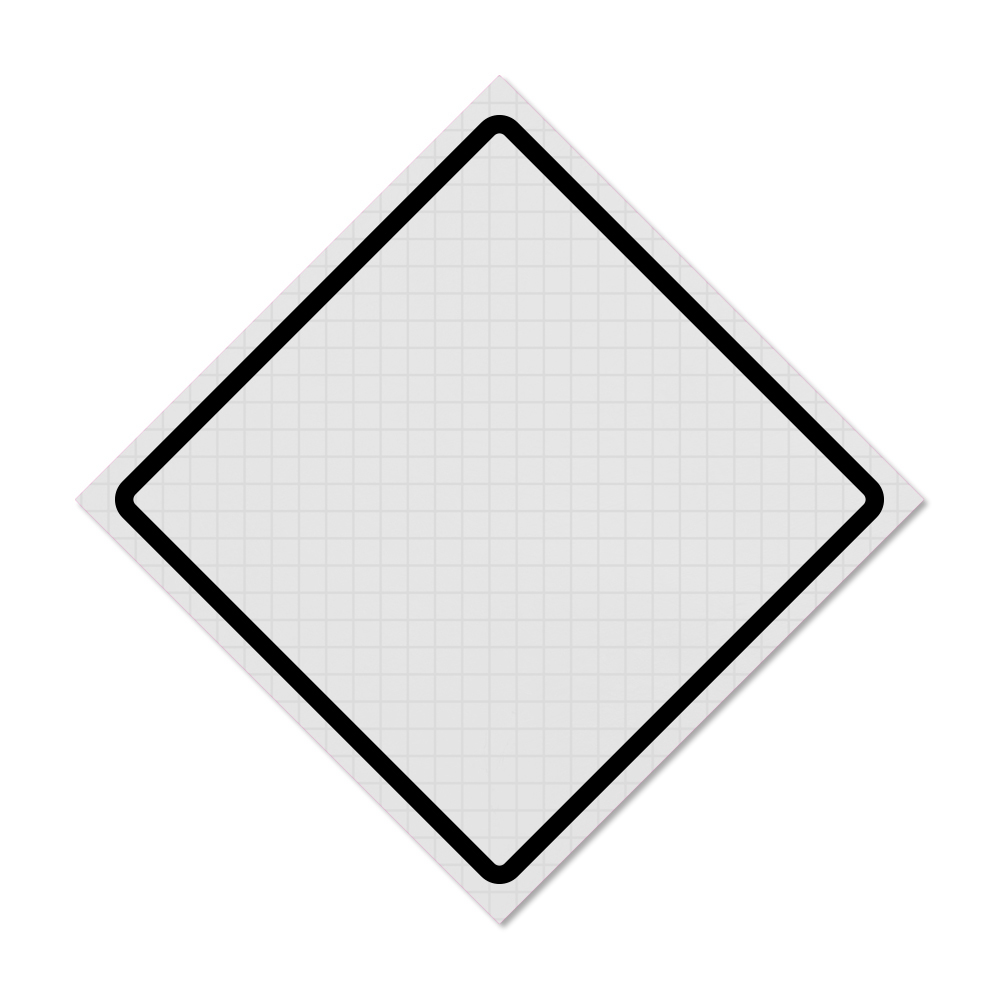 36" x 36" White Roll Up Traffic Sign - Custom Text Blank