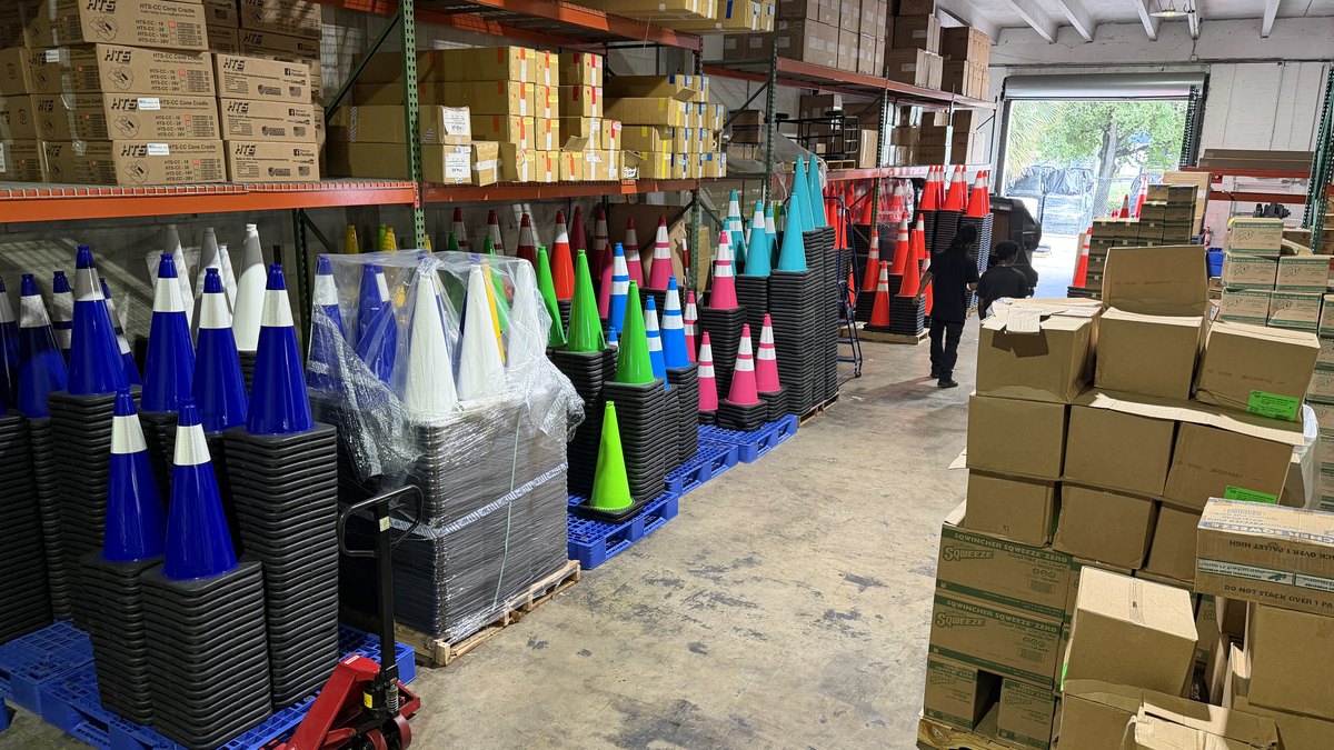 Blue Safety Traffic Cones - Traffic Cones for Less
